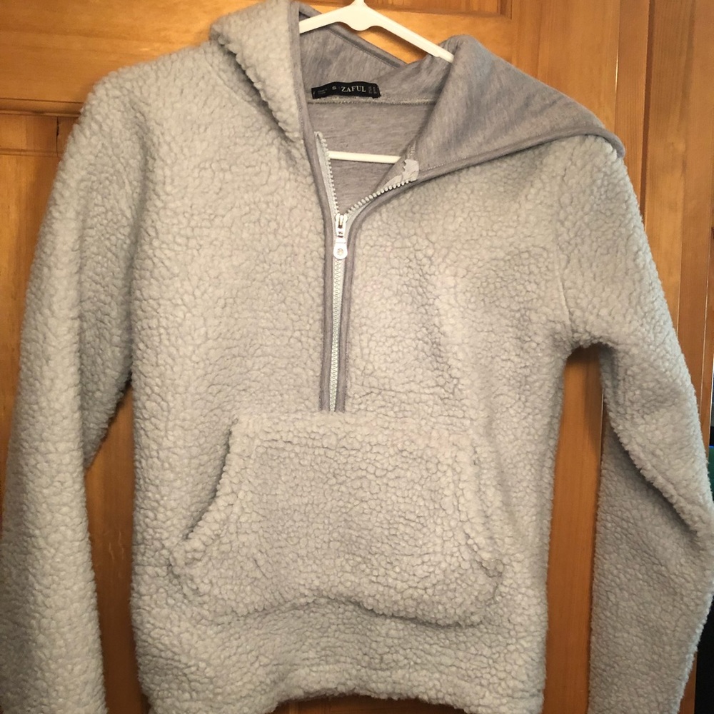 Fuzzy quarter zip